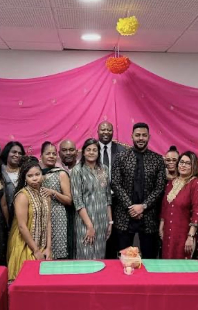 Families gathered together at a community celebration